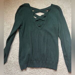 Dark Green Crisscross Sweater